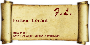 Felber Lóránt névjegykártya