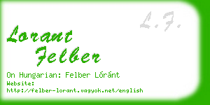 lorant felber business card
