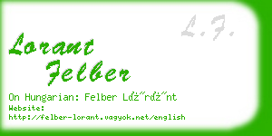 lorant felber business card